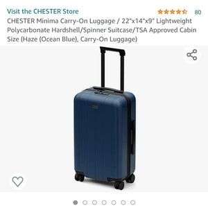 Chester Minima Carry-On Luggage. Ocean blue